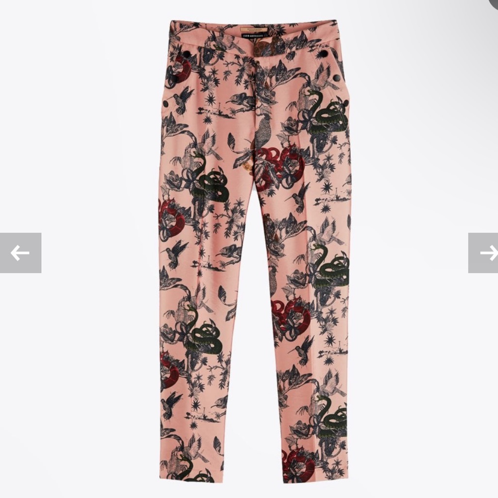 Maison Scotch And Soda Club Artistique Jungle Jacquard Snake Pants Trousers